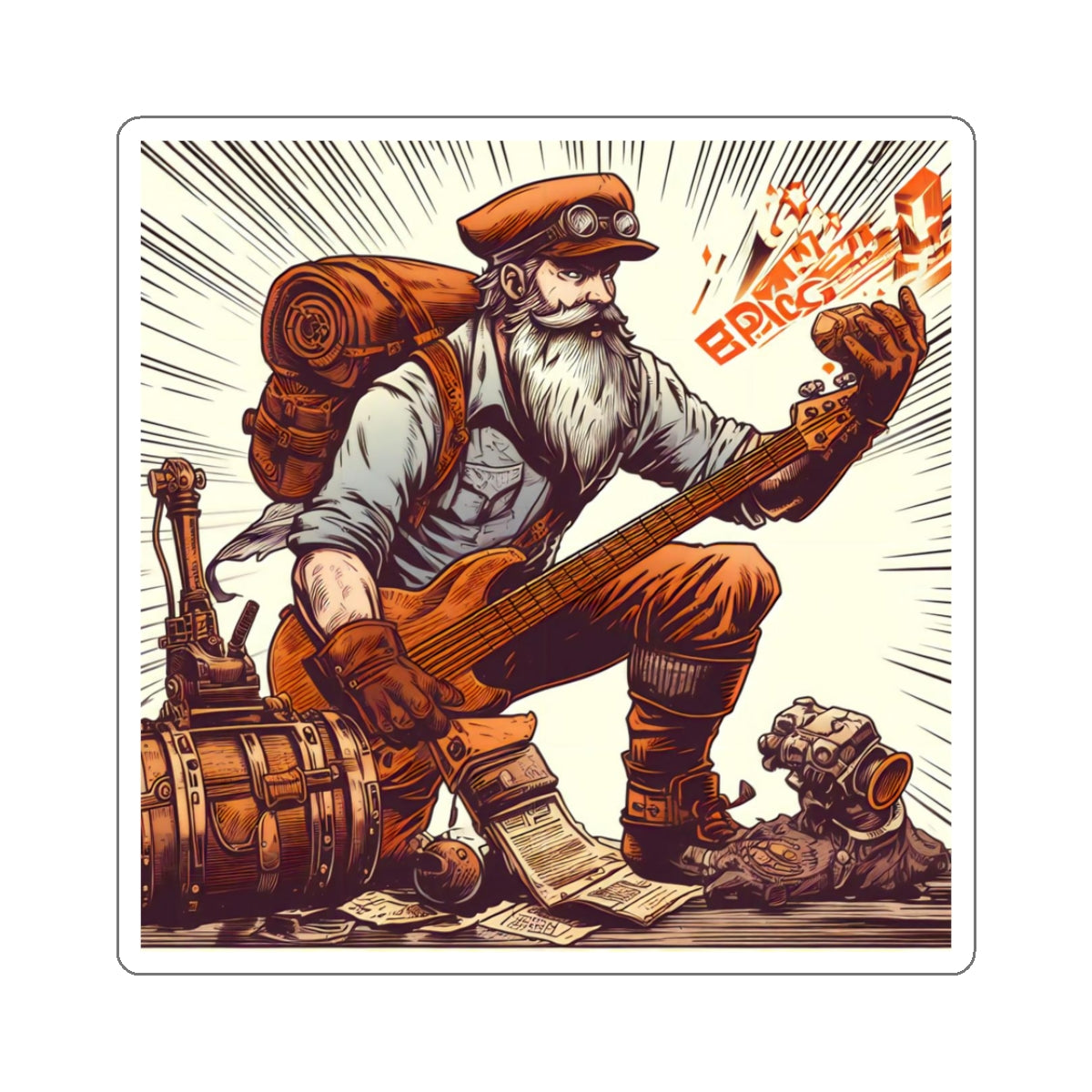 Dwarven Guitarist Sticker