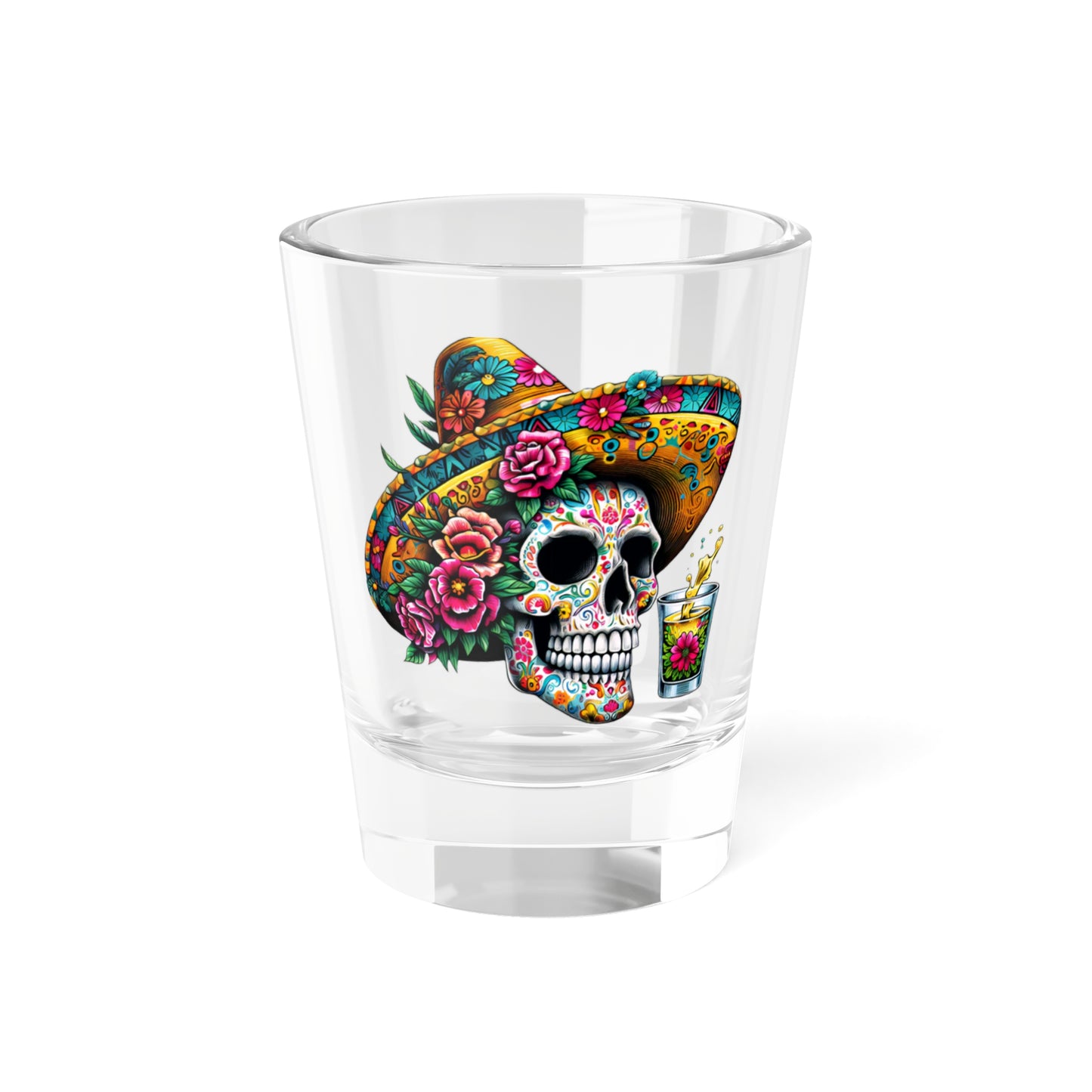 Sugar Skull Shot Glass, 1.5oz