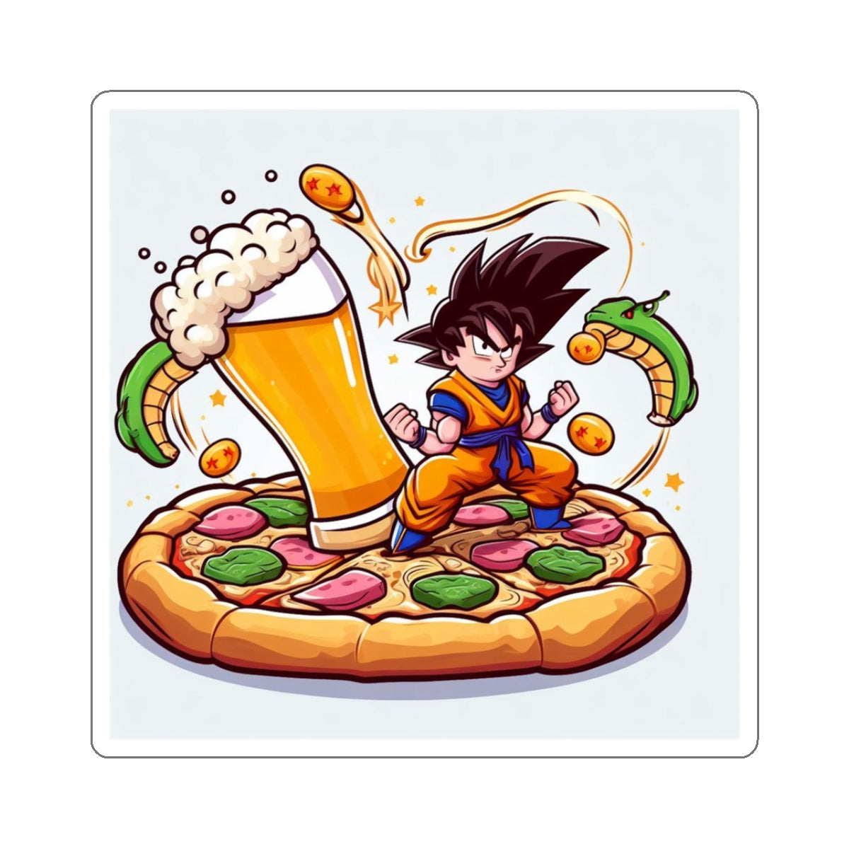 Saiyan Pizza Party Sticker