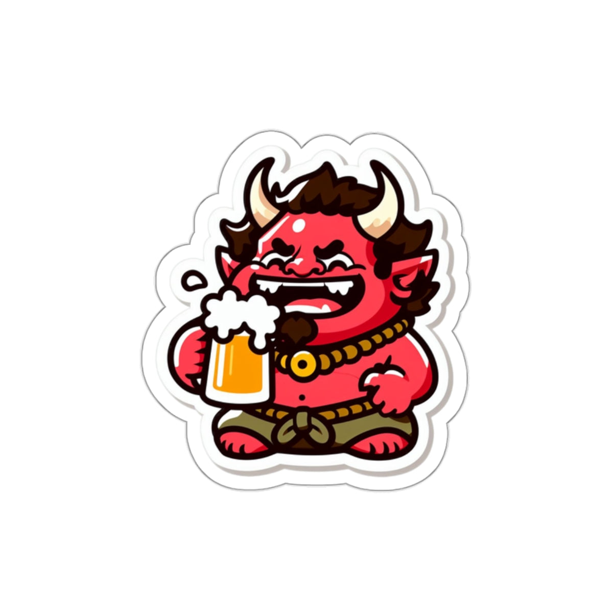 Oni and Beer Sticker